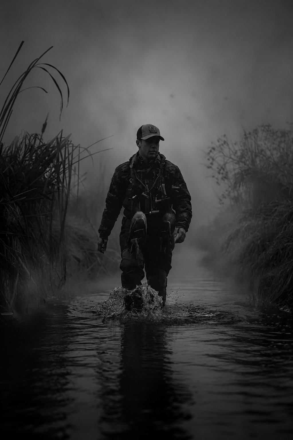 Wading out through fog before legal light